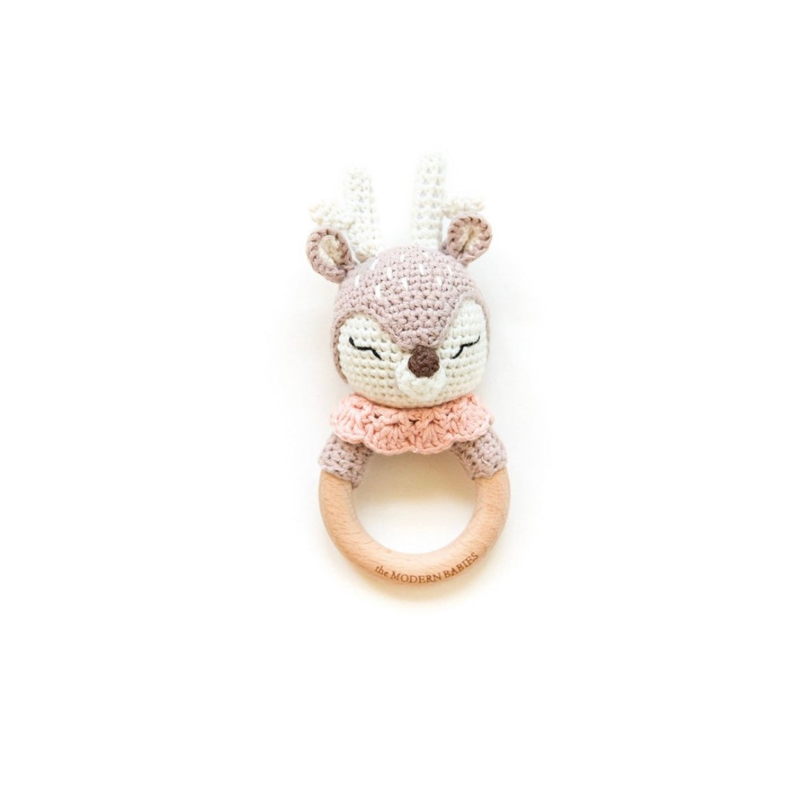 Crochet Baby Rattle Girl Deer The Modern Babies – Peanut and Posie