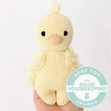 knit pastel yellow duckling doll