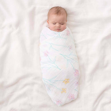 flowers cotton muslin swaddle by aden + anais